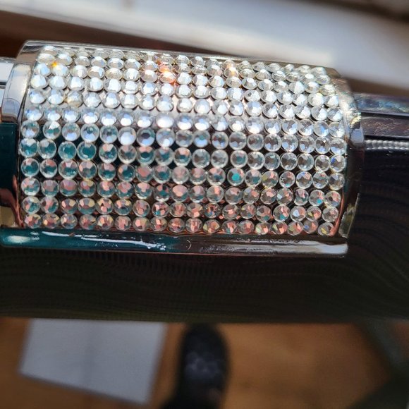 NEW JNB EVENING CLUTCH PURSE HARD SHELL WITH RHINESTONE CLASP - Picture 11 of 12